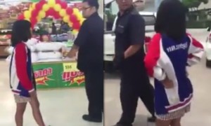 เด็กสาวถูกจับได้ขโมยของห้าง ต่อกร-ด่ารปภ.ยับ